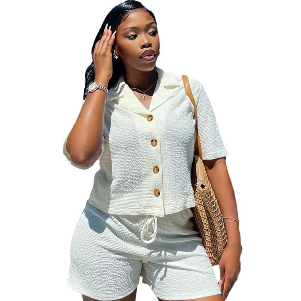 ZARA African Summer 2Pc Set Short Sleeve Shirt Shorts Casual
